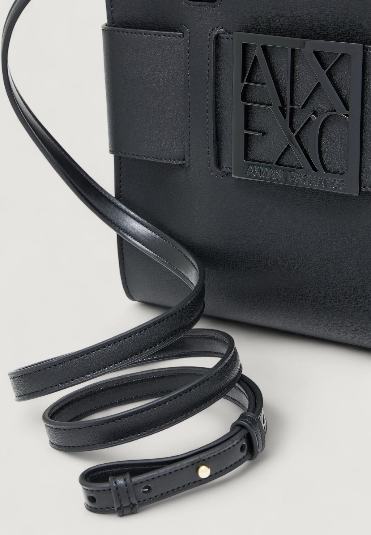 Armani Exchange Polyurethaan Handtas met Schouderriem – Zwart