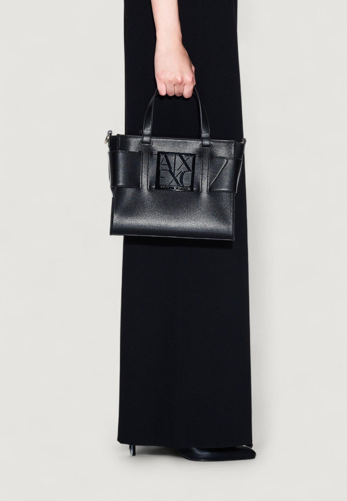Armani Exchange Polyurethaan Handtas met Schouderriem – Zwart