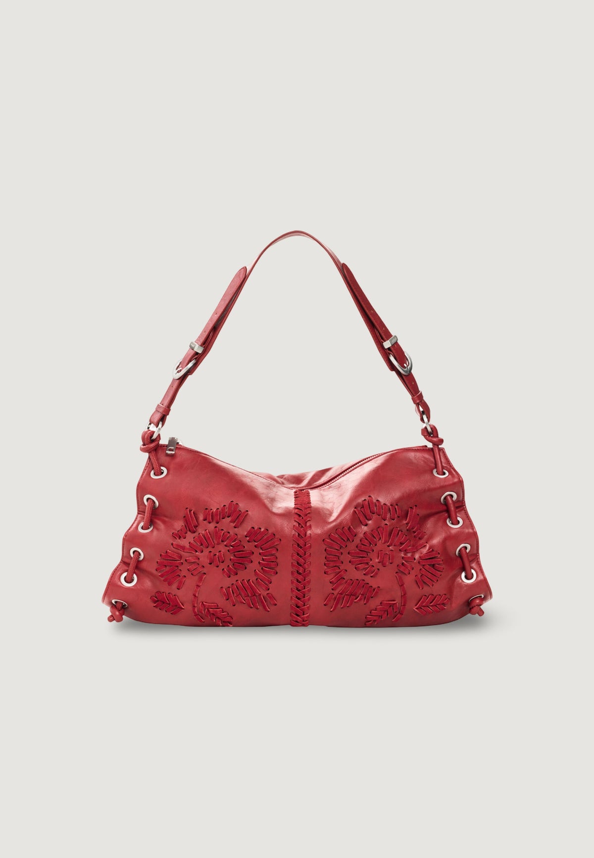 Desigual Alisio Xela Schoudertas met lasergesneden bloemen – Rood