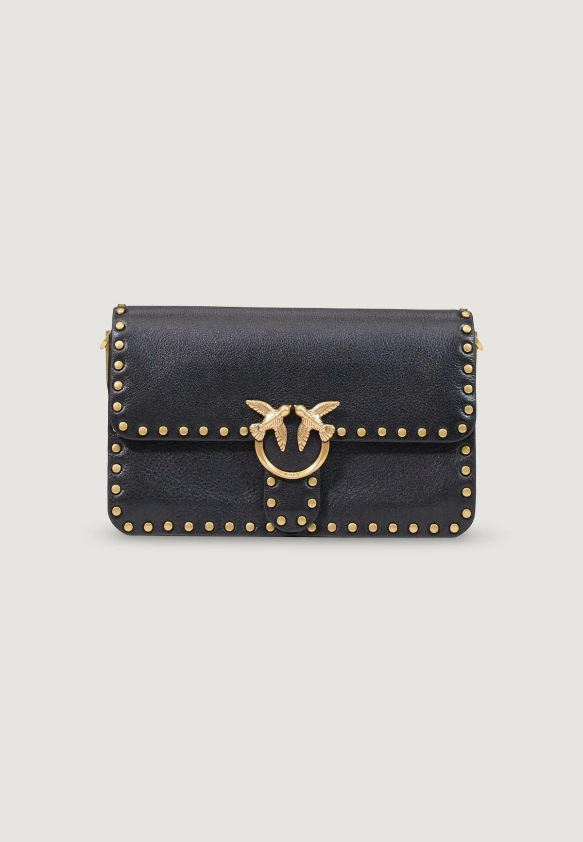 Pinko Love One Slouchy Classic Studs Schoudertas – Zwart