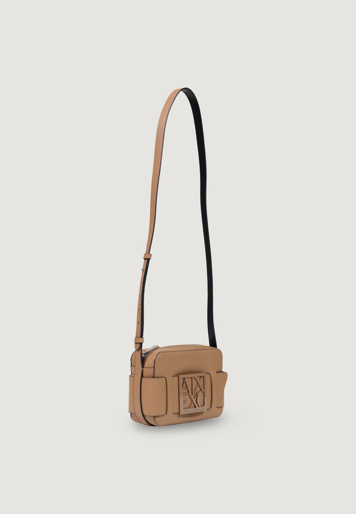 Armani Exchange Kleine Polyurethaan Schoudertas – Beige