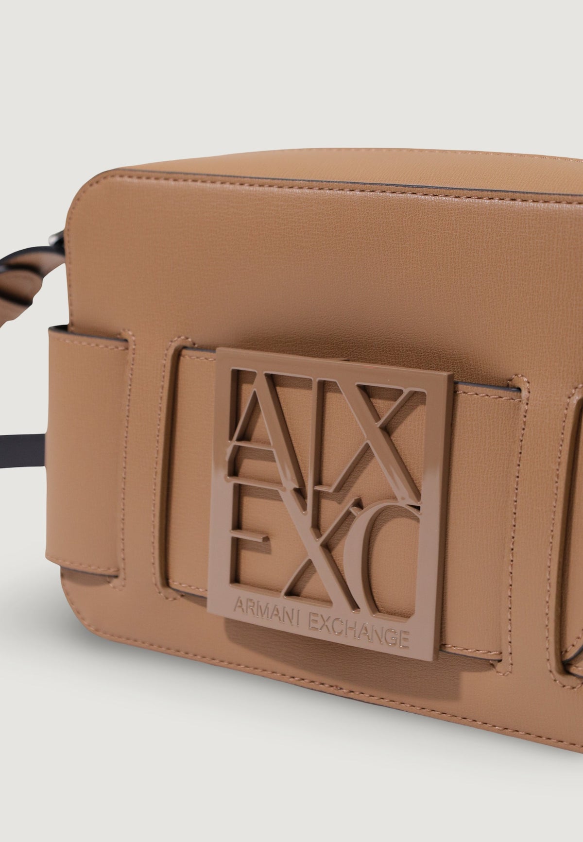 Armani Exchange Kleine Polyurethaan Schoudertas – Beige