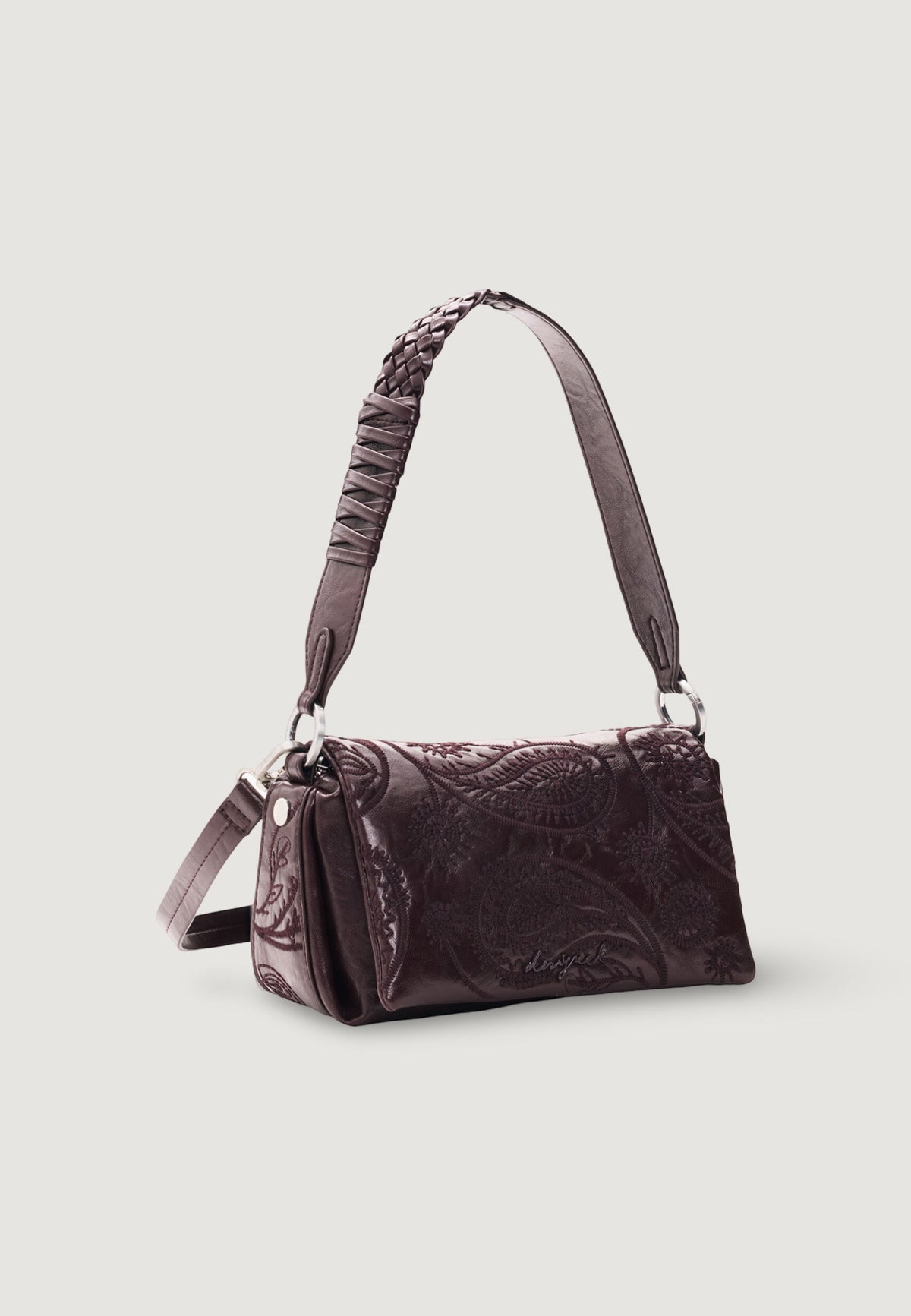 Desigual Siroco Naron Mini Schoudertas met gevlochten handvat – Bruin