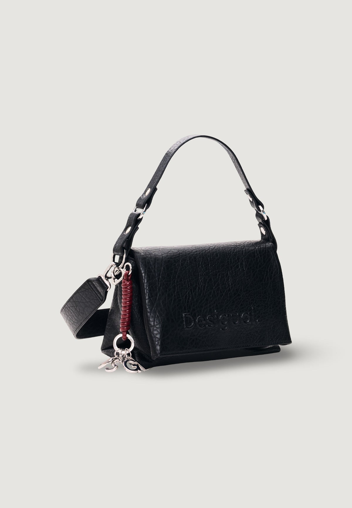 Desigual Half Logo Venecia 4.0 Schoudertas met bedeltje – Zwart