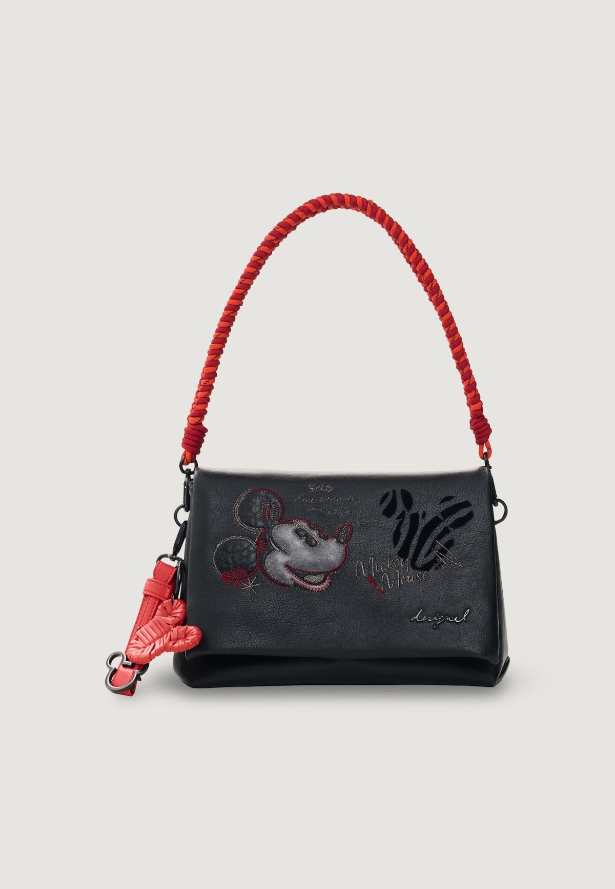 Desigual Mickey Face Venecia Schoudertas – Zwart / Rood