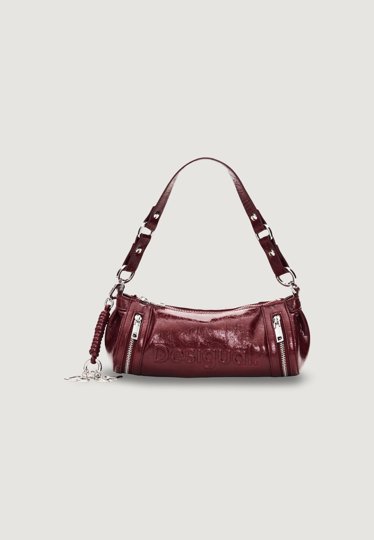 Desigual Half Logo Zarauz Cilindrische schoudertas – Bordeaux