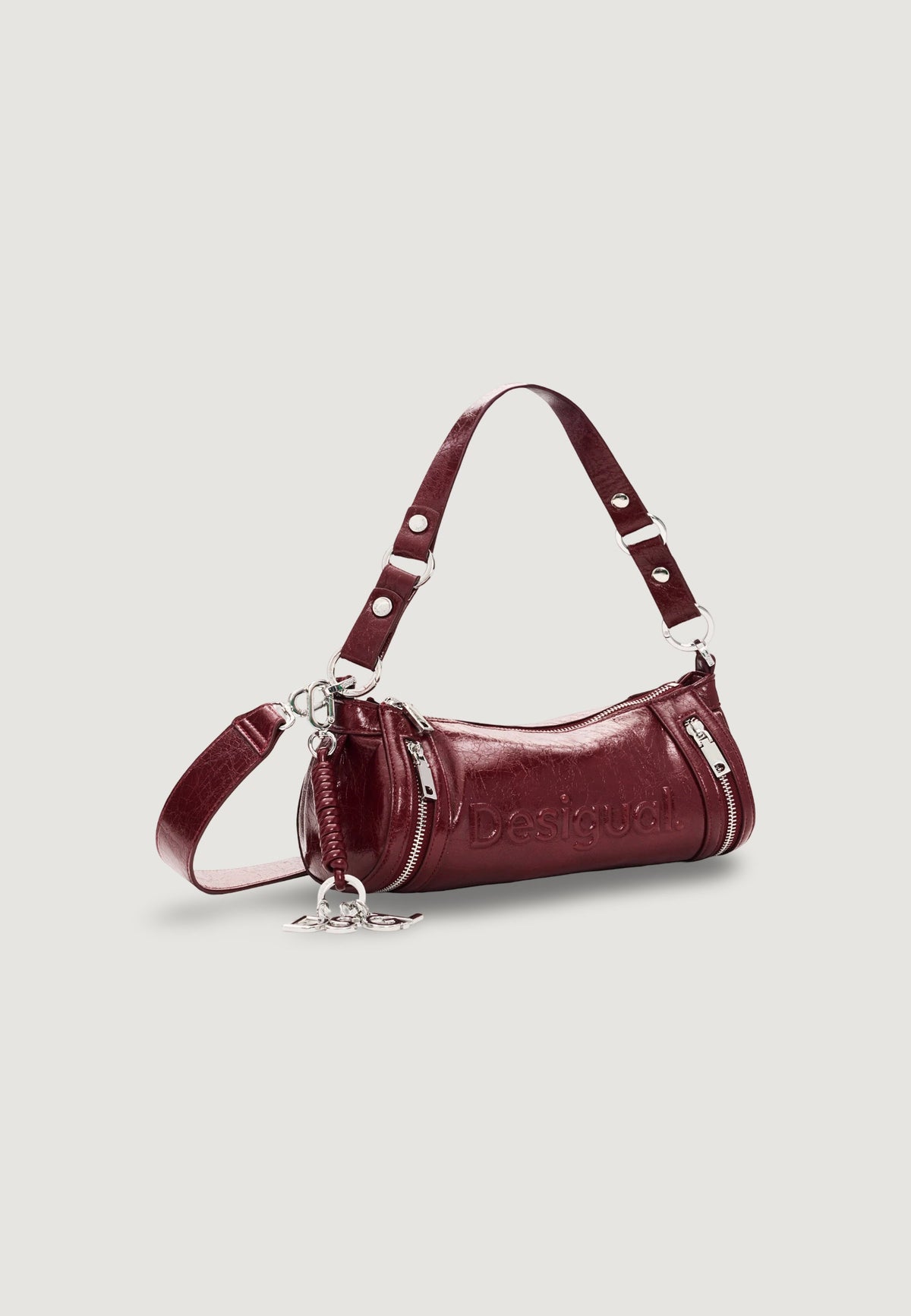 Desigual Half Logo Zarauz Cilindrische schoudertas – Bordeaux