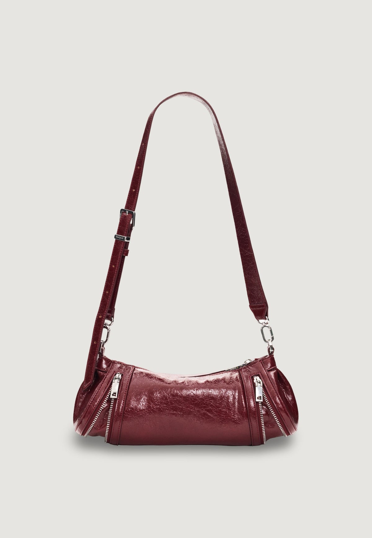 Desigual Half Logo Zarauz Cilindrische schoudertas – Bordeaux