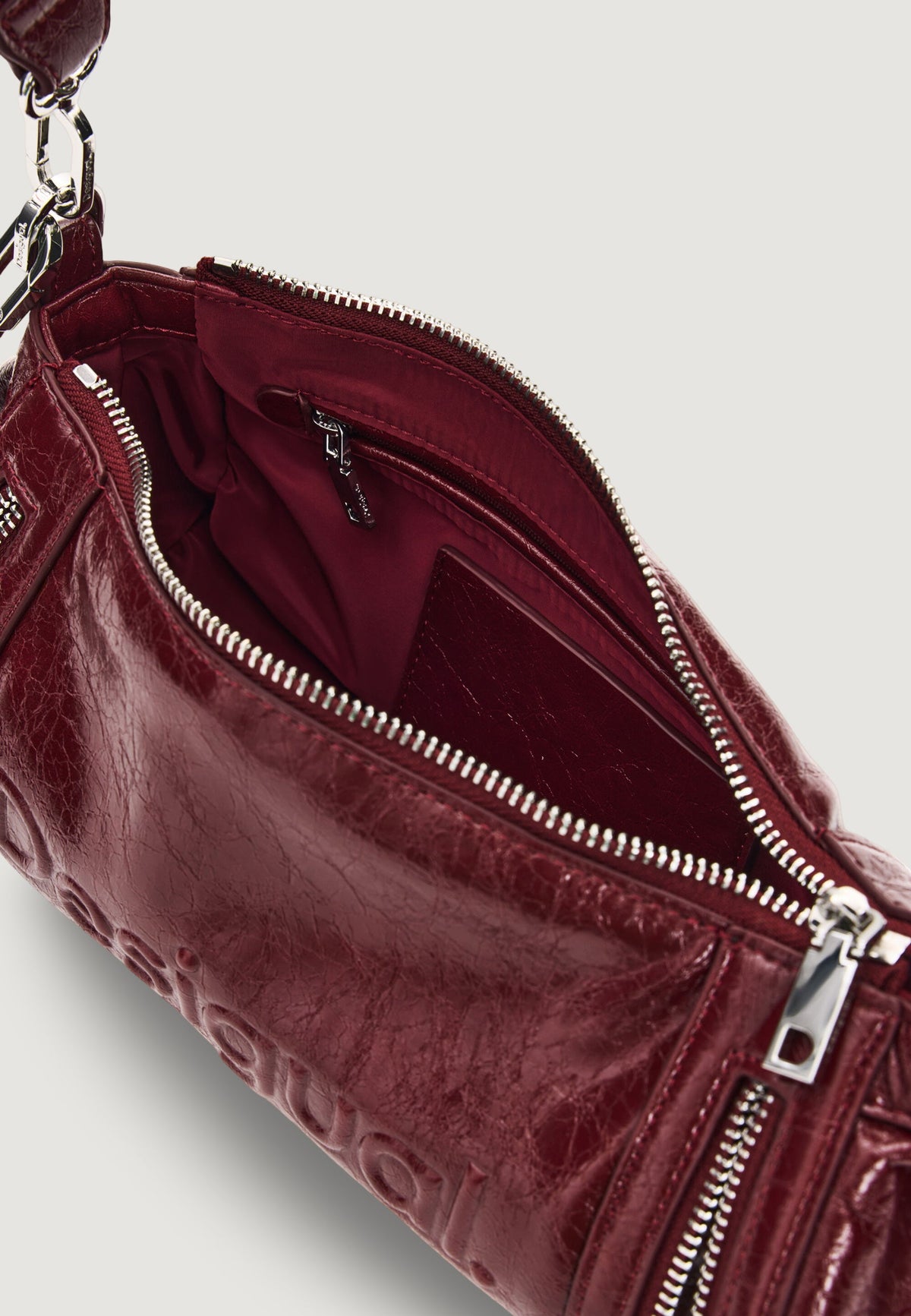 Desigual Half Logo Zarauz Cilindrische schoudertas – Bordeaux