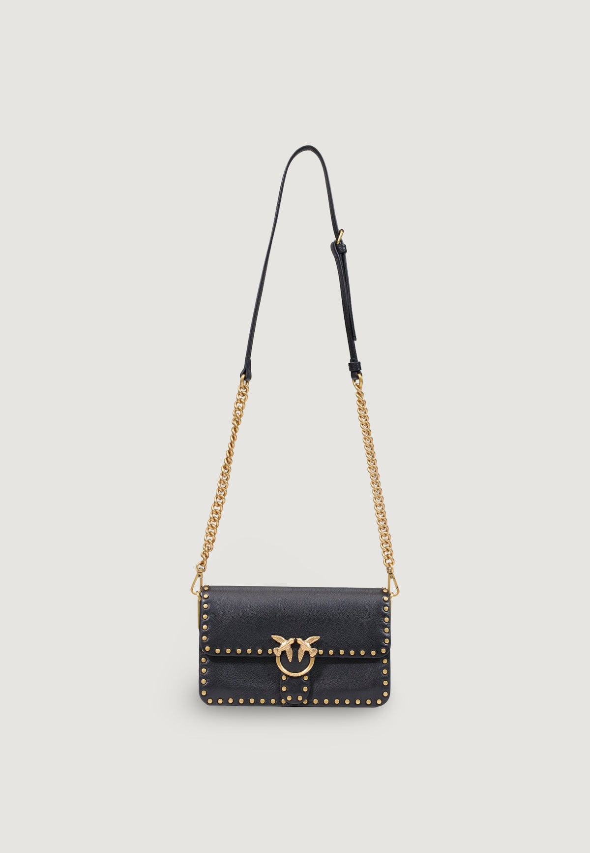 Pinko Love One Slouchy Mini Studs Schoudertas – Zwart
