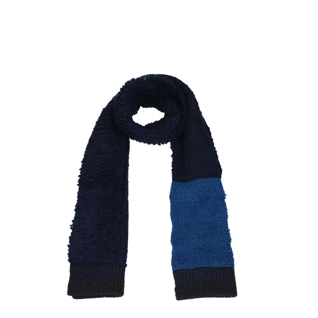 Bottega Veneta Gebreide sjaal met kleurblokken – Marineblauw