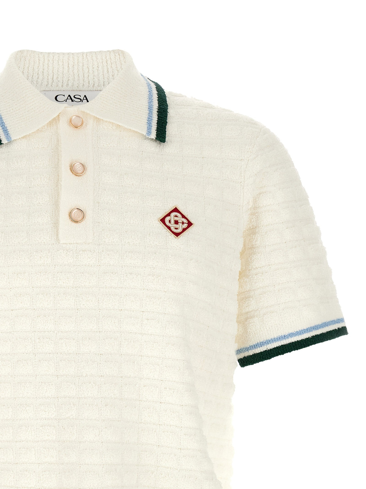 Casablanca Bouclé Polo – Wit