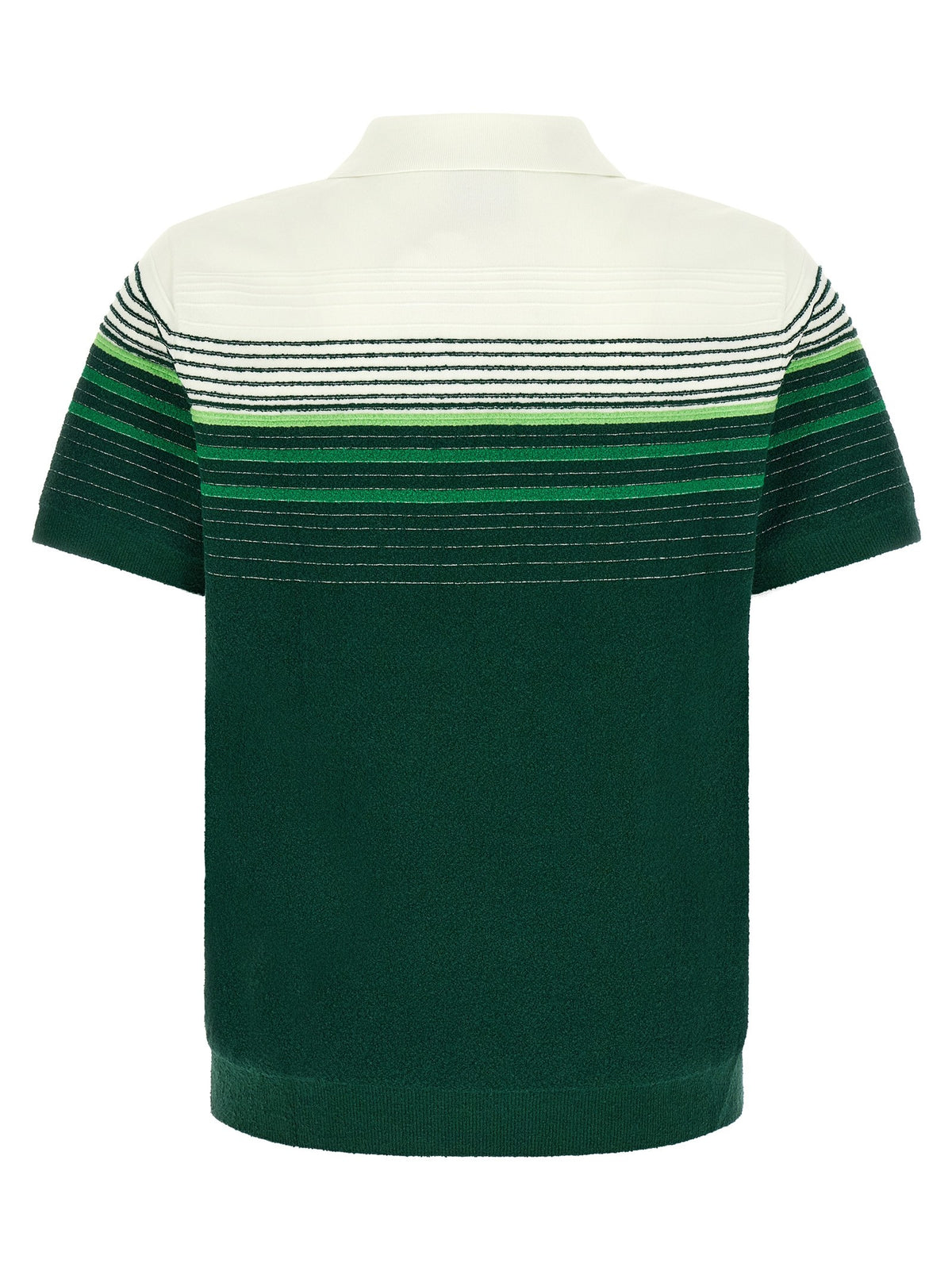 Casablanca Gestreepte bouclé polo – Groen
