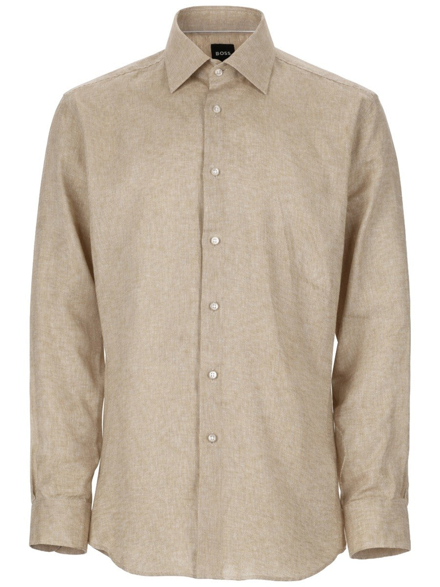 Boss Linnen Overhemd – Beige