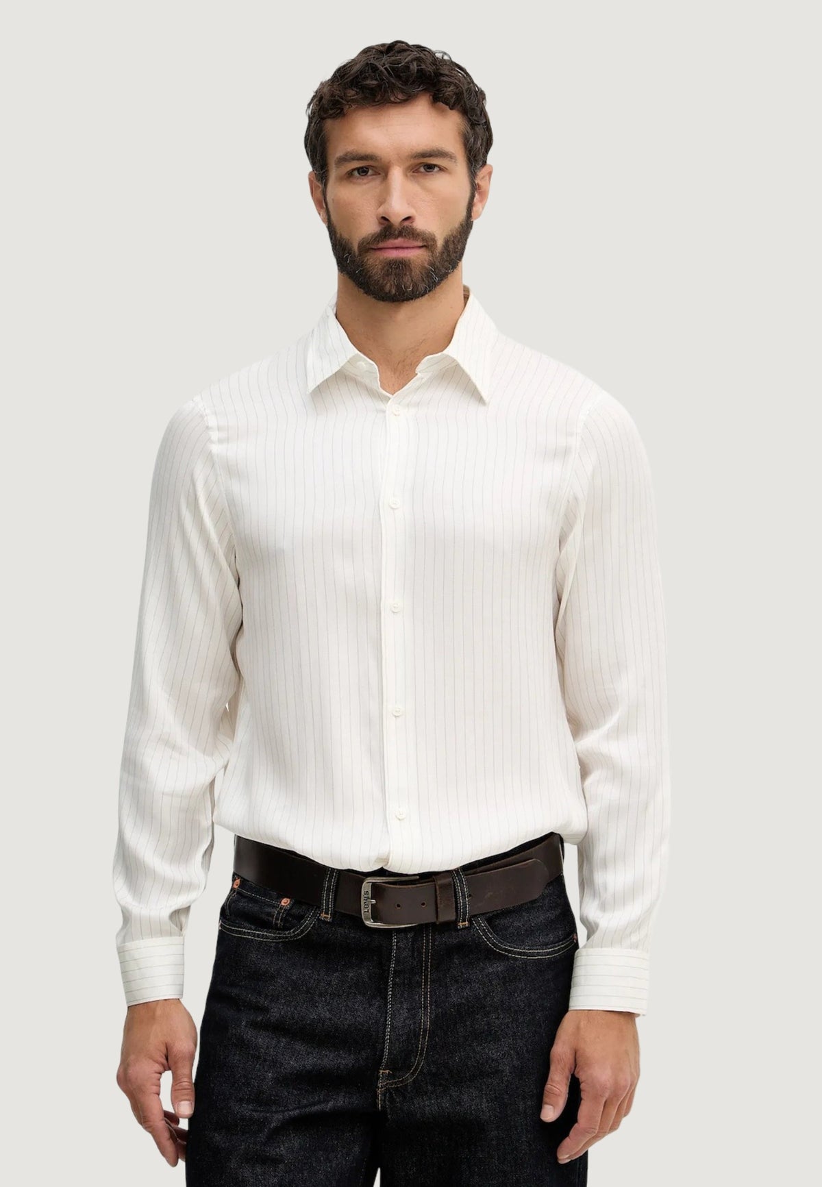 Armani Exchange Viscose Overhemd met Lange Mouwen – Wit