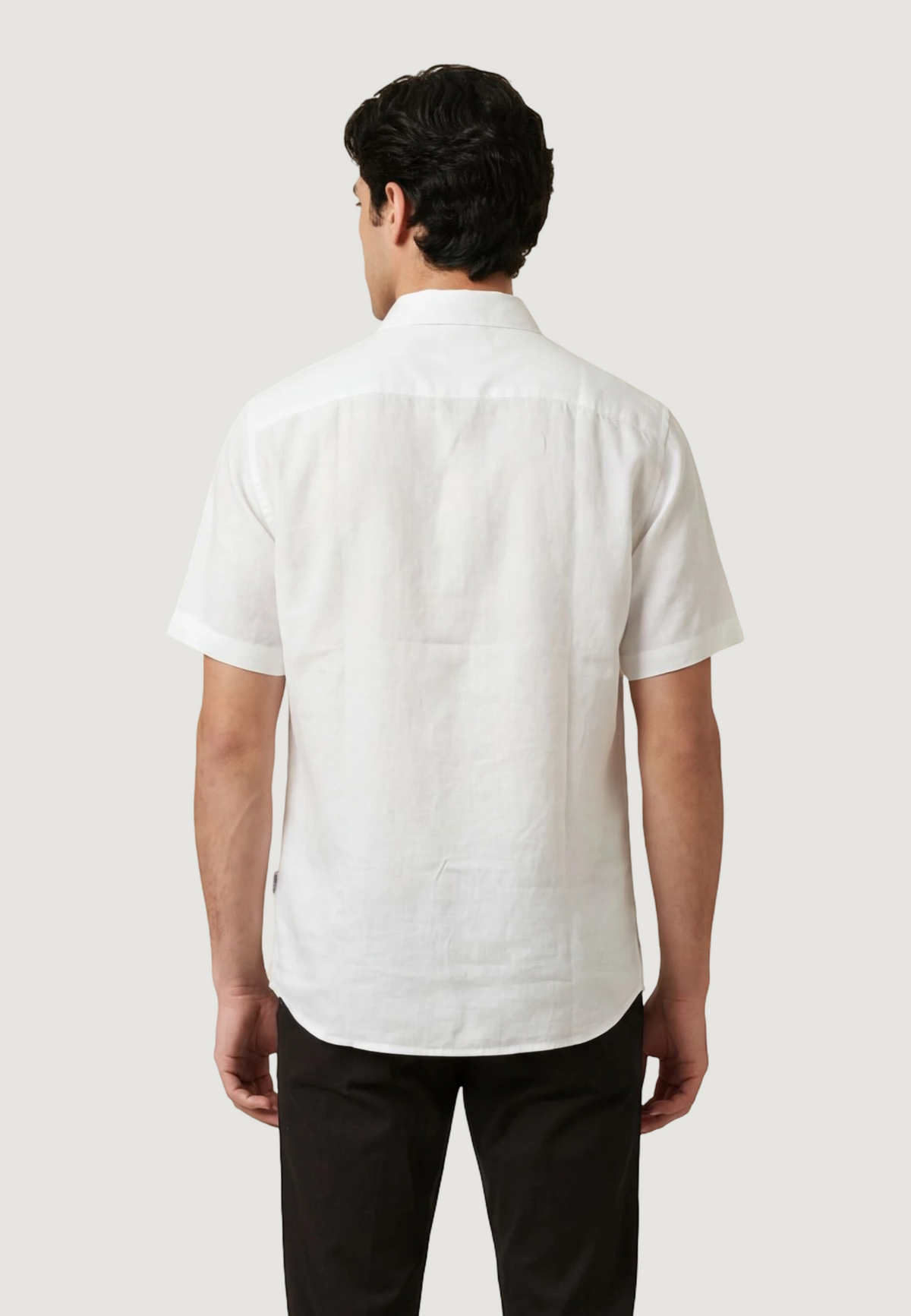 Armani Exchange Linnen Overhemd met Korte Mouwen – Wit