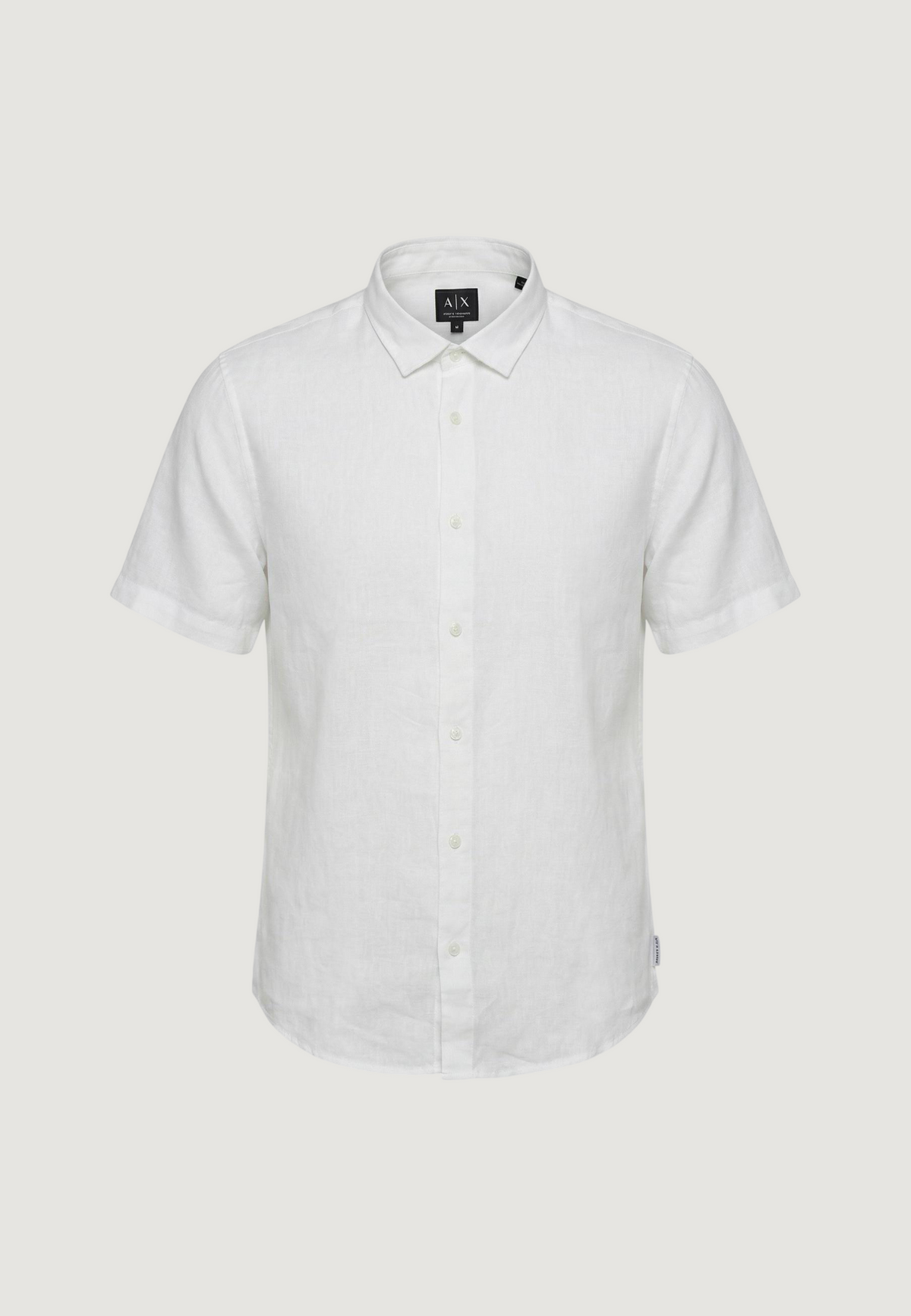 Armani Exchange Linnen Overhemd met Korte Mouwen – Wit