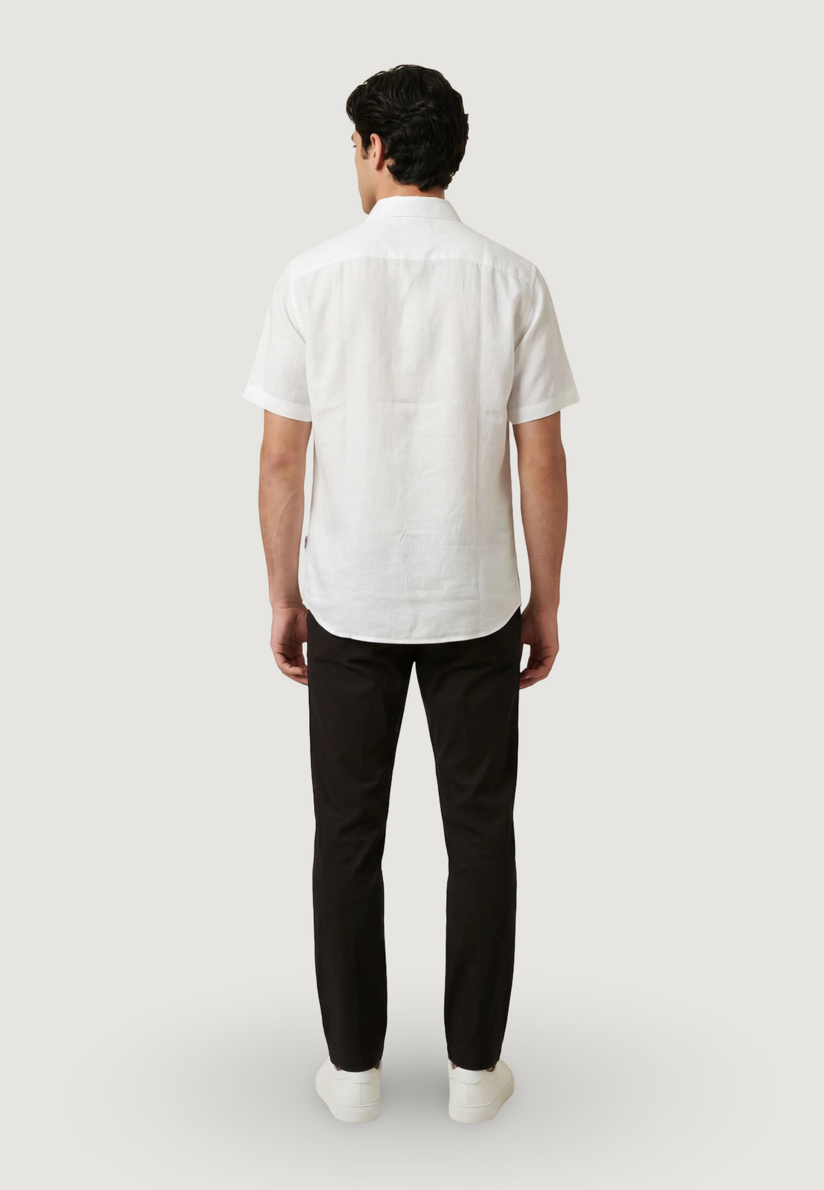 Armani Exchange Linnen Overhemd met Korte Mouwen – Wit