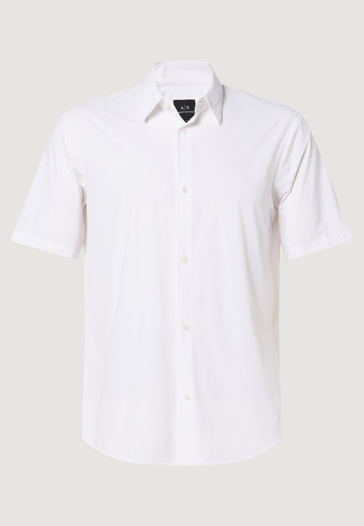 Armani Exchange Polyamide Overhemd met Korte Mouwen – Wit