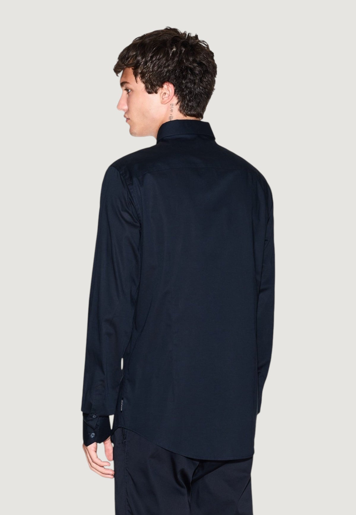 Armani Exchange Katoenen Overhemd met Lange Mouwen – Blauw