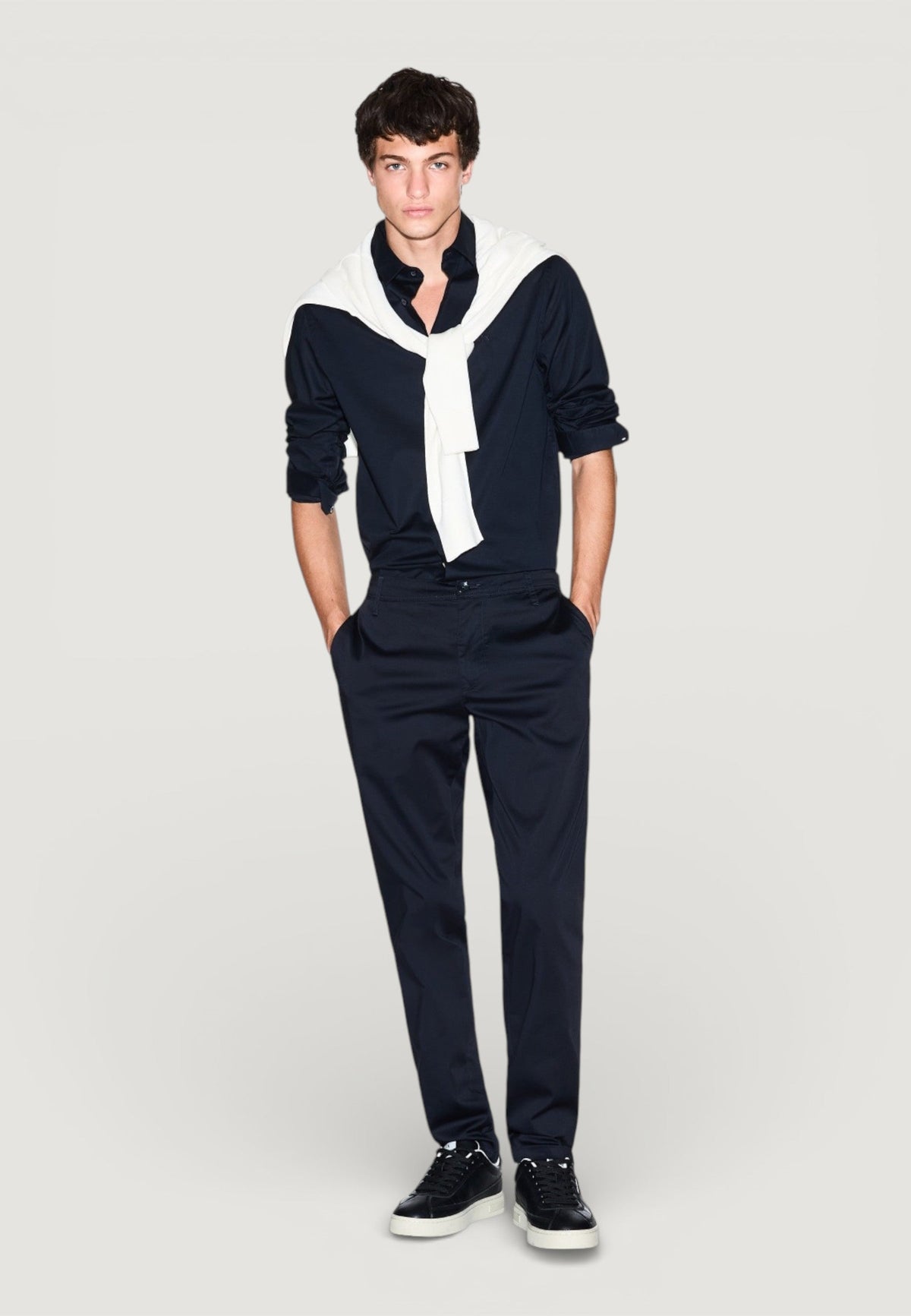 Armani Exchange Katoenen Overhemd met Lange Mouwen – Blauw