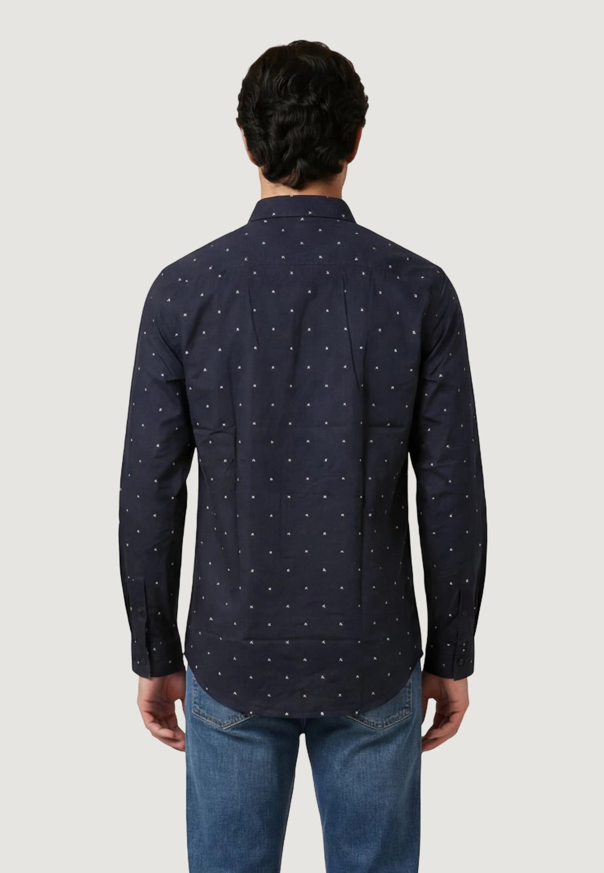 Armani Exchange Overhemd met Geometrisch Patroon – Blauw
