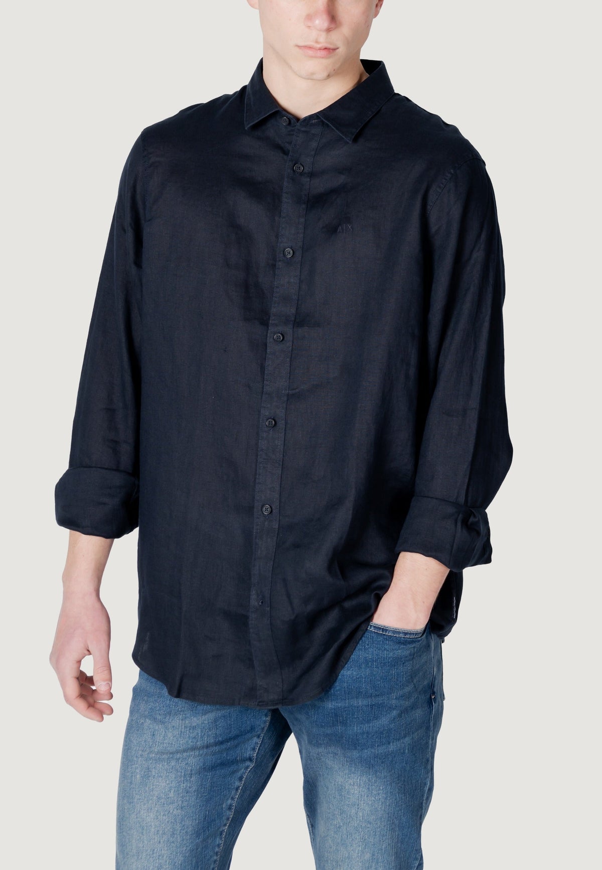 Armani Exchange Linnen Overhemd – Blauw