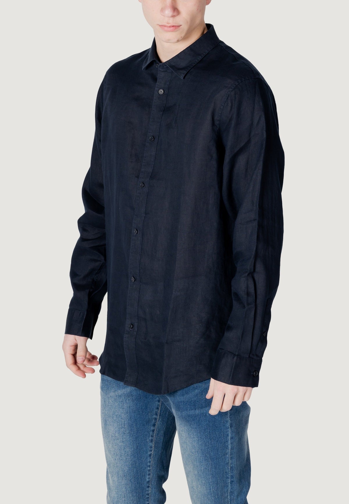 Armani Exchange Linnen Overhemd – Blauw