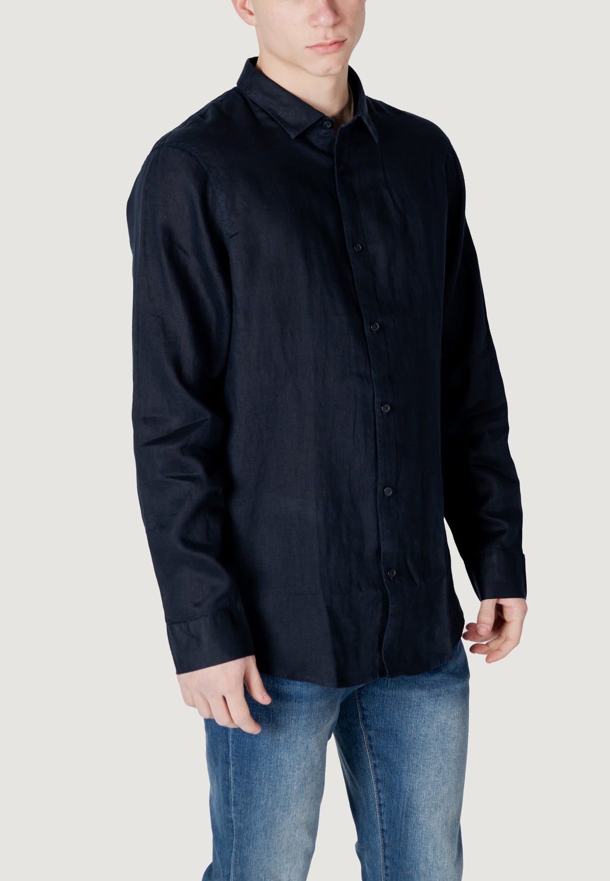 Armani Exchange Linnen Overhemd – Blauw