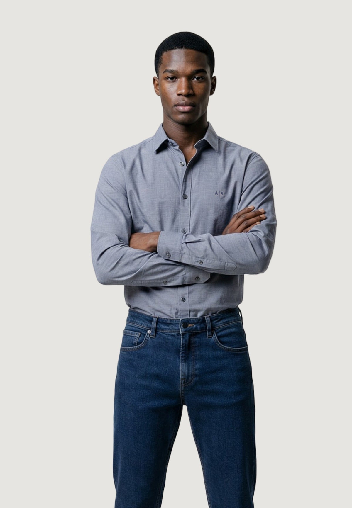 Armani Exchange Overhemd met Lange Mouwen – Blauw
