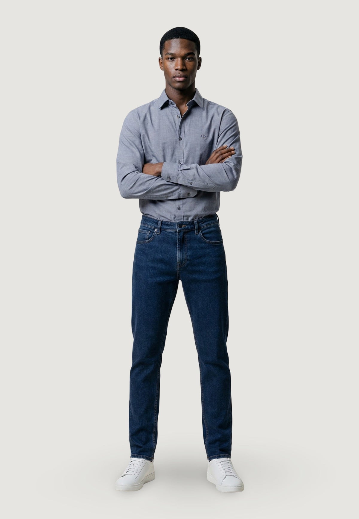Armani Exchange Overhemd met Lange Mouwen – Blauw