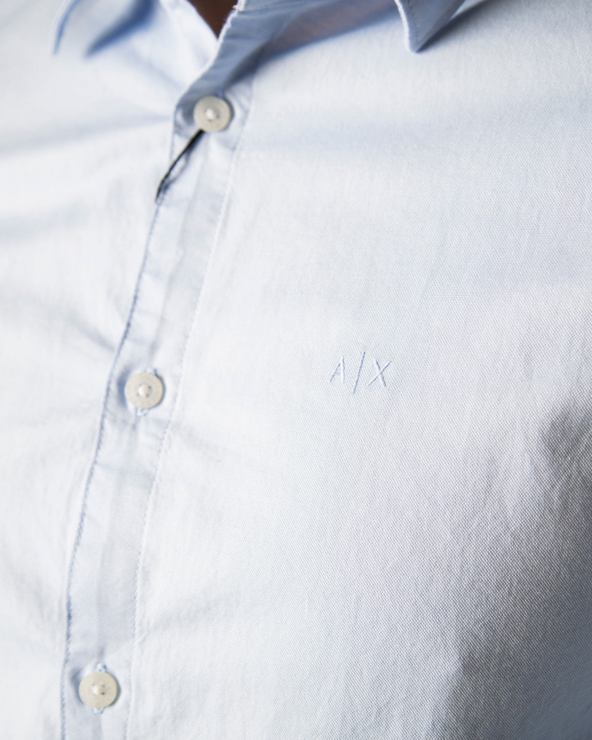 Armani Exchange Katoenen Overhemd met Lange Mouwen – Lichtblauw