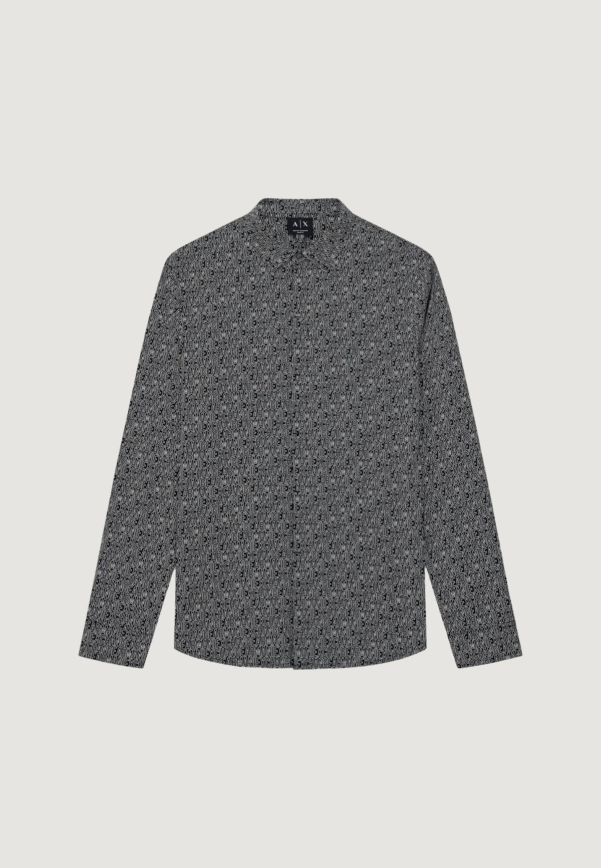 Armani Exchange Overhemd met Kleine Print – Zwart