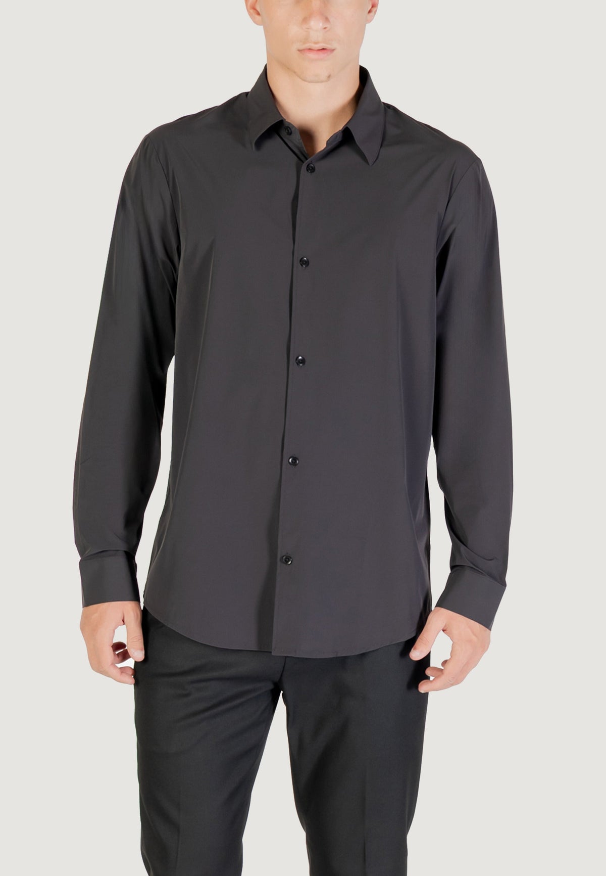Armani Exchange Polyamide Overhemd met Lange Mouwen – Zwart
