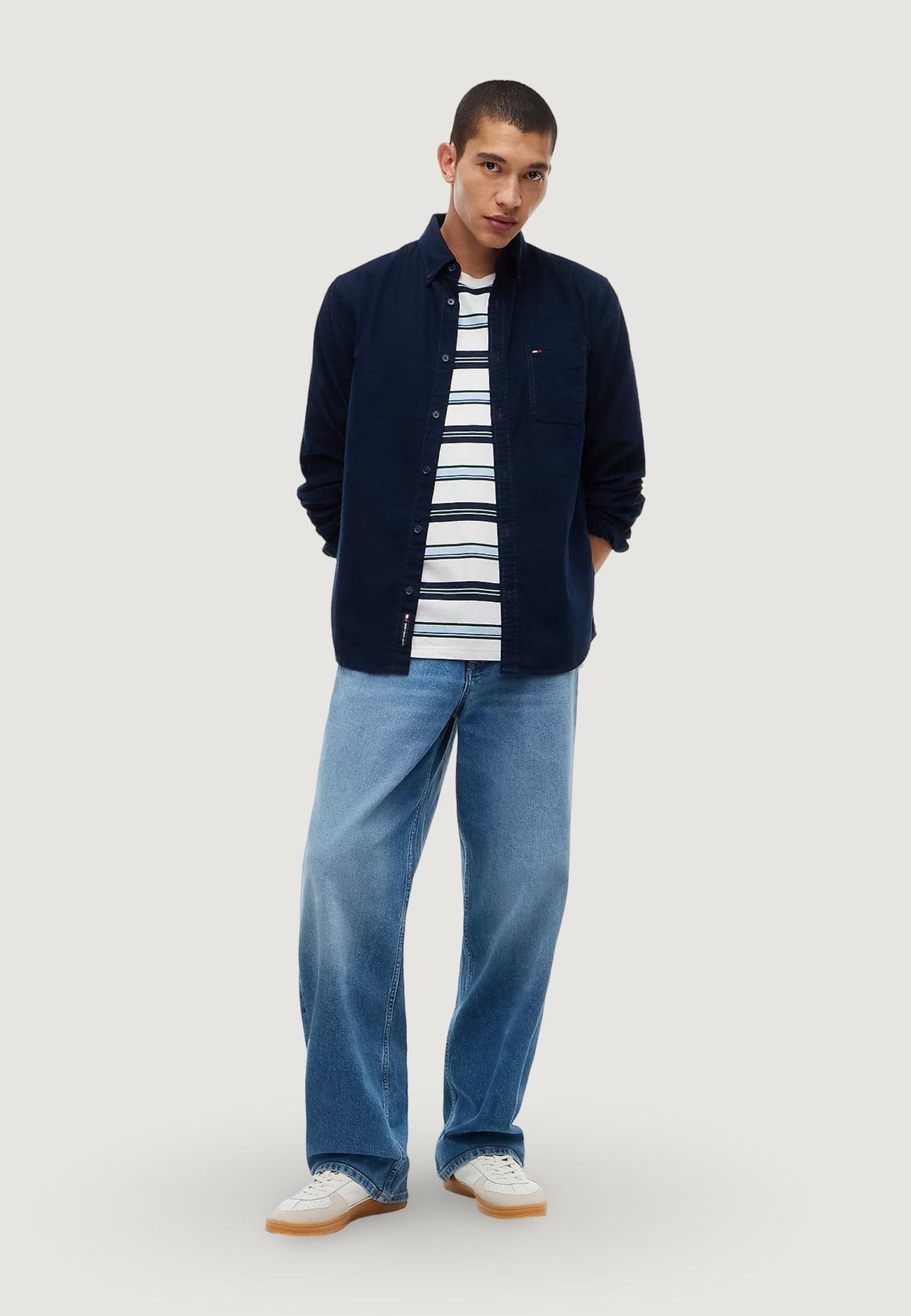 Tommy Hilfiger Denim overhemd met lange mouwen – Marineblauw
