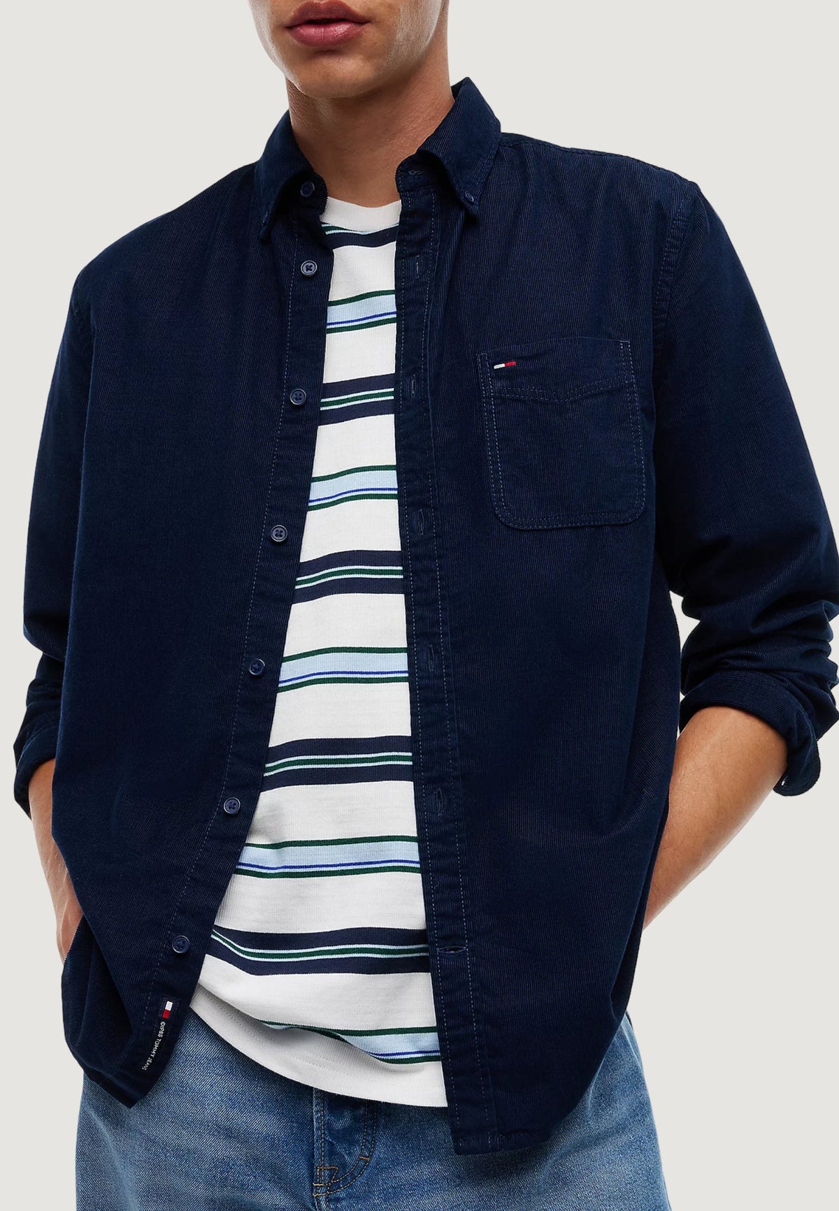 Tommy Hilfiger Denim overhemd met lange mouwen – Marineblauw
