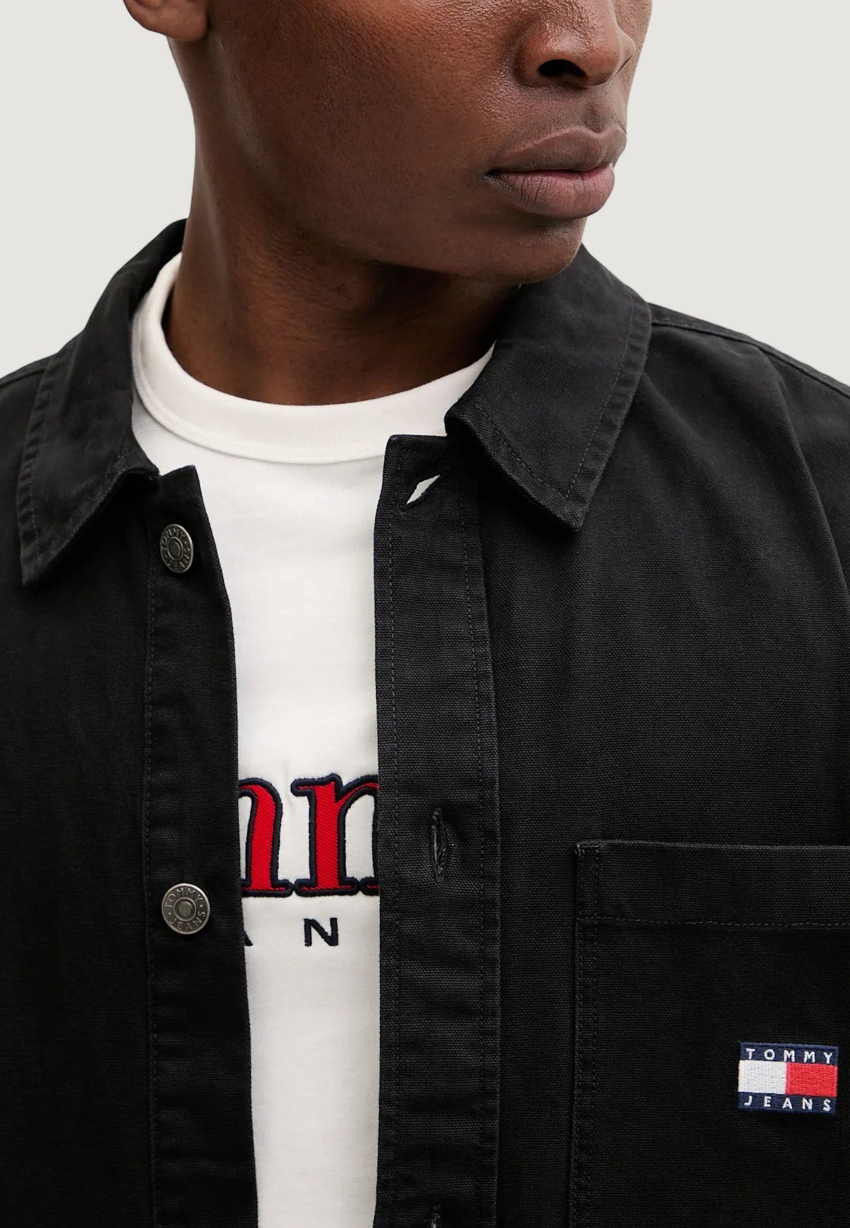 Tommy Hilfiger Overhemd met voorzakken – Zwart