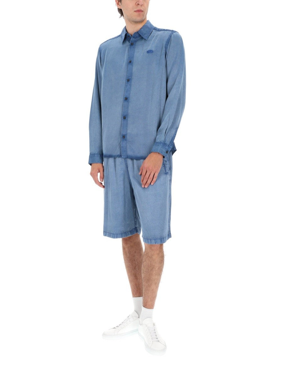 Diesel Overhemd met logo – Blauw