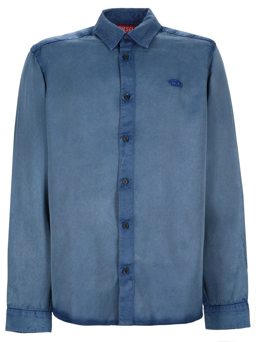 Diesel Overhemd met logo – Blauw