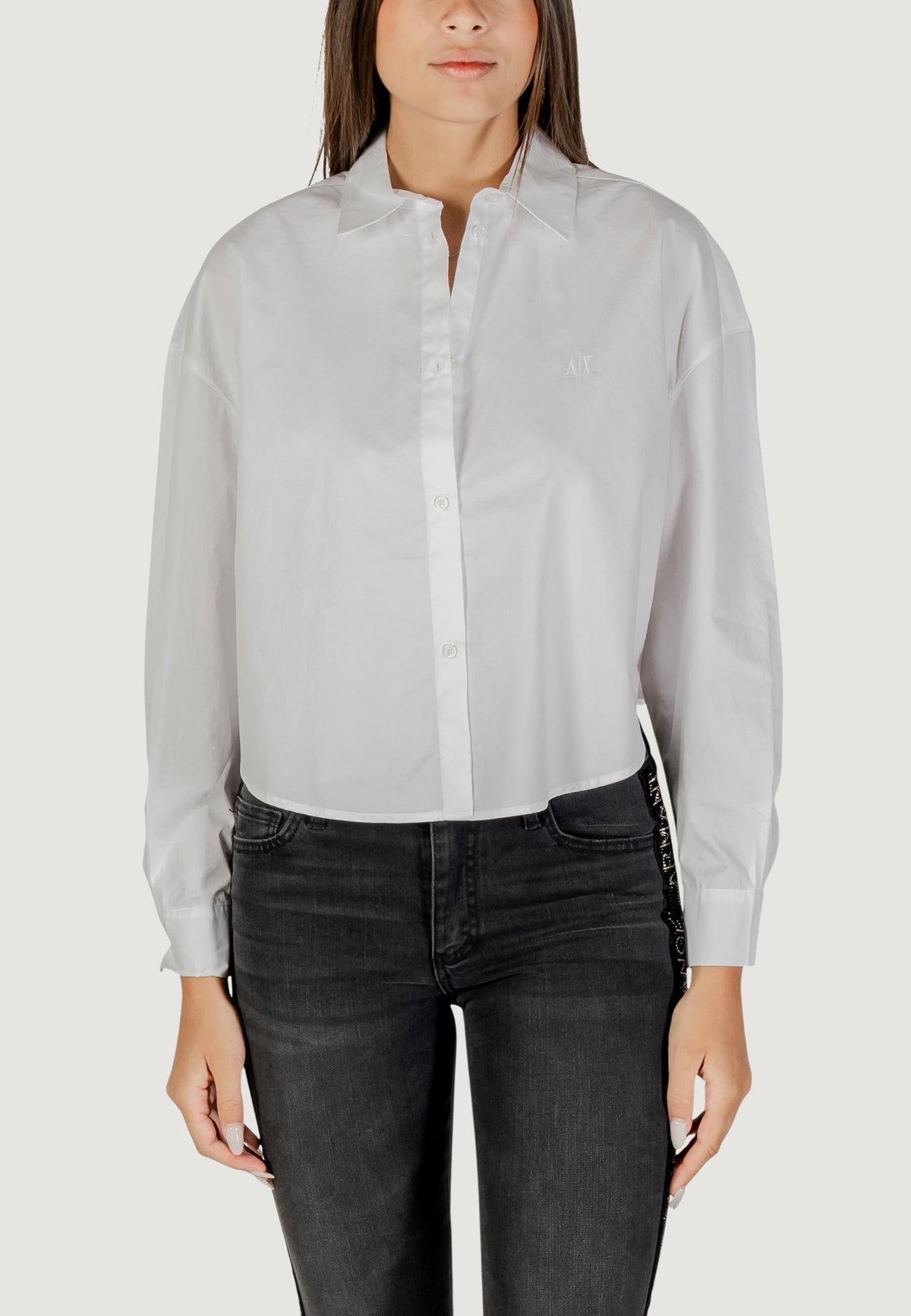 Armani Exchange Katoenen Blouse met Lange Mouwen – Wit