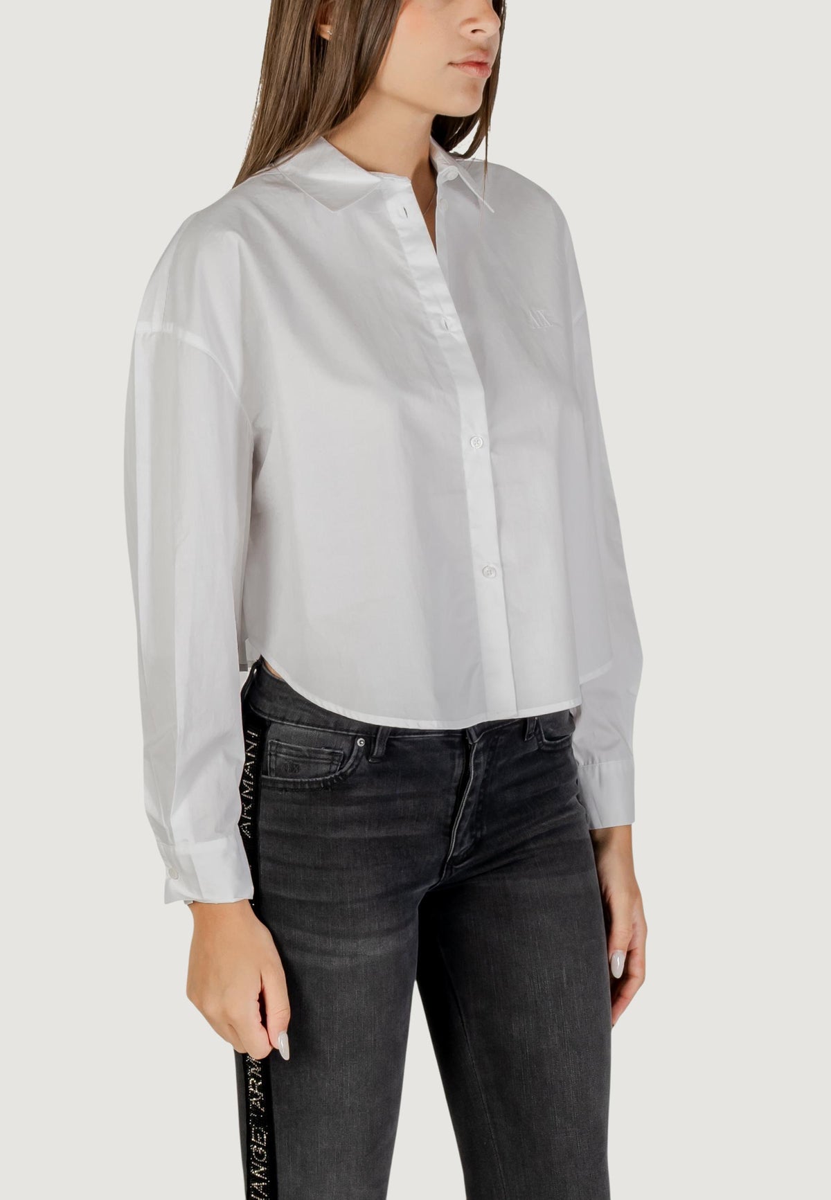 Armani Exchange Katoenen Blouse met Lange Mouwen – Wit