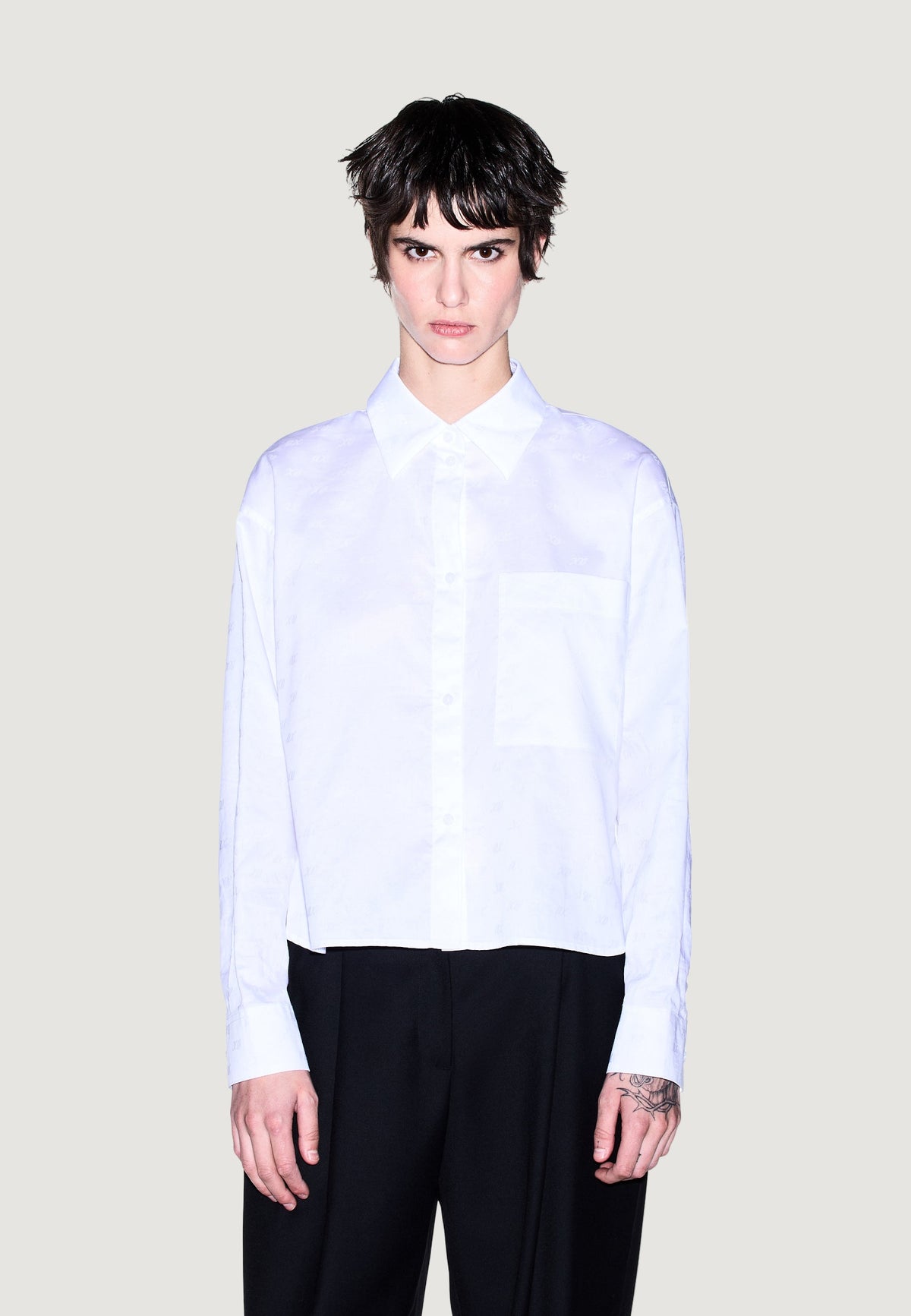 Armani Exchange Katoenen Blouse met Lange Mouwen – Wit