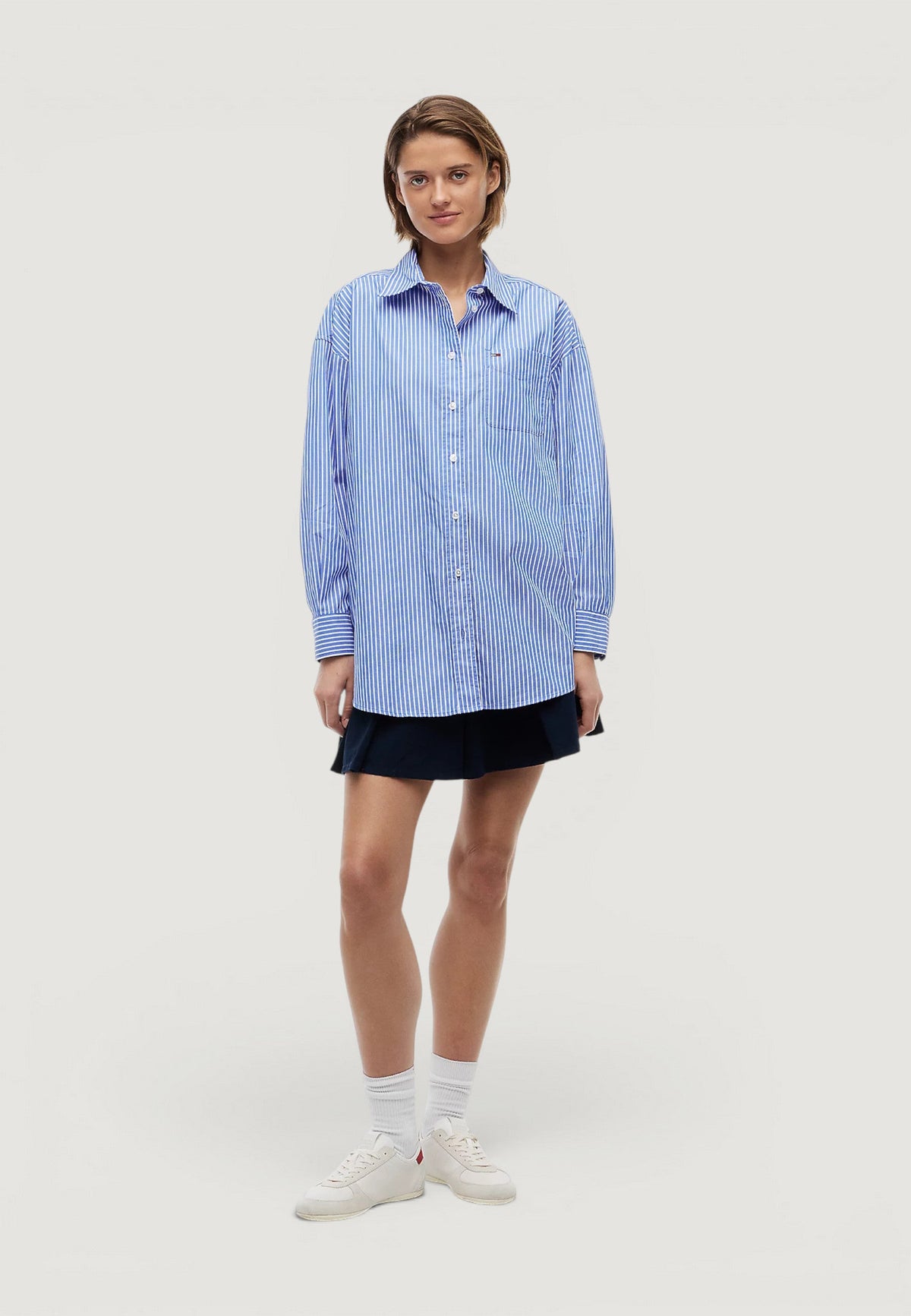 Tommy Hilfiger Gestreept overhemd met lange mouwen – Blauw