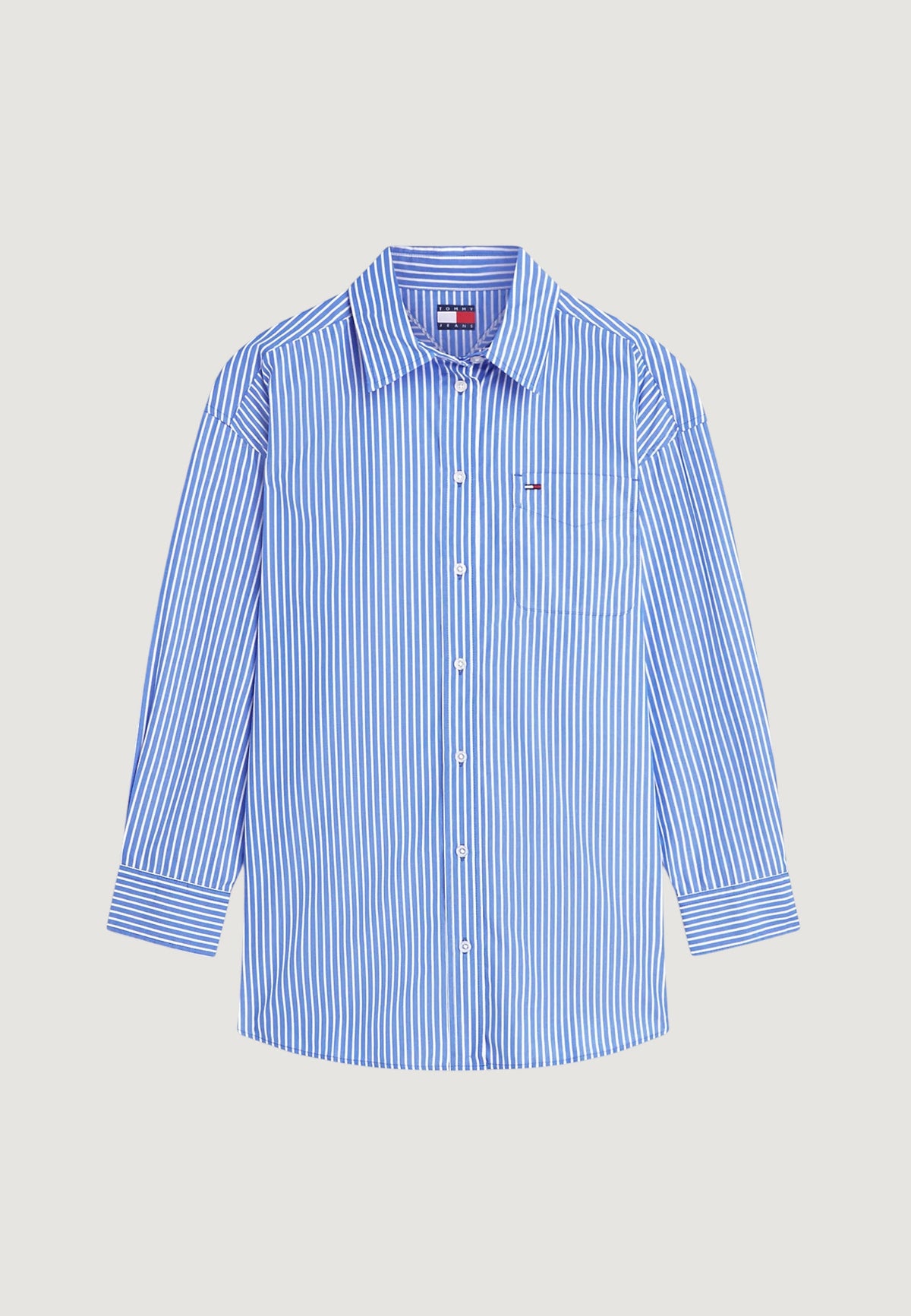 Tommy Hilfiger Gestreept overhemd met lange mouwen – Blauw