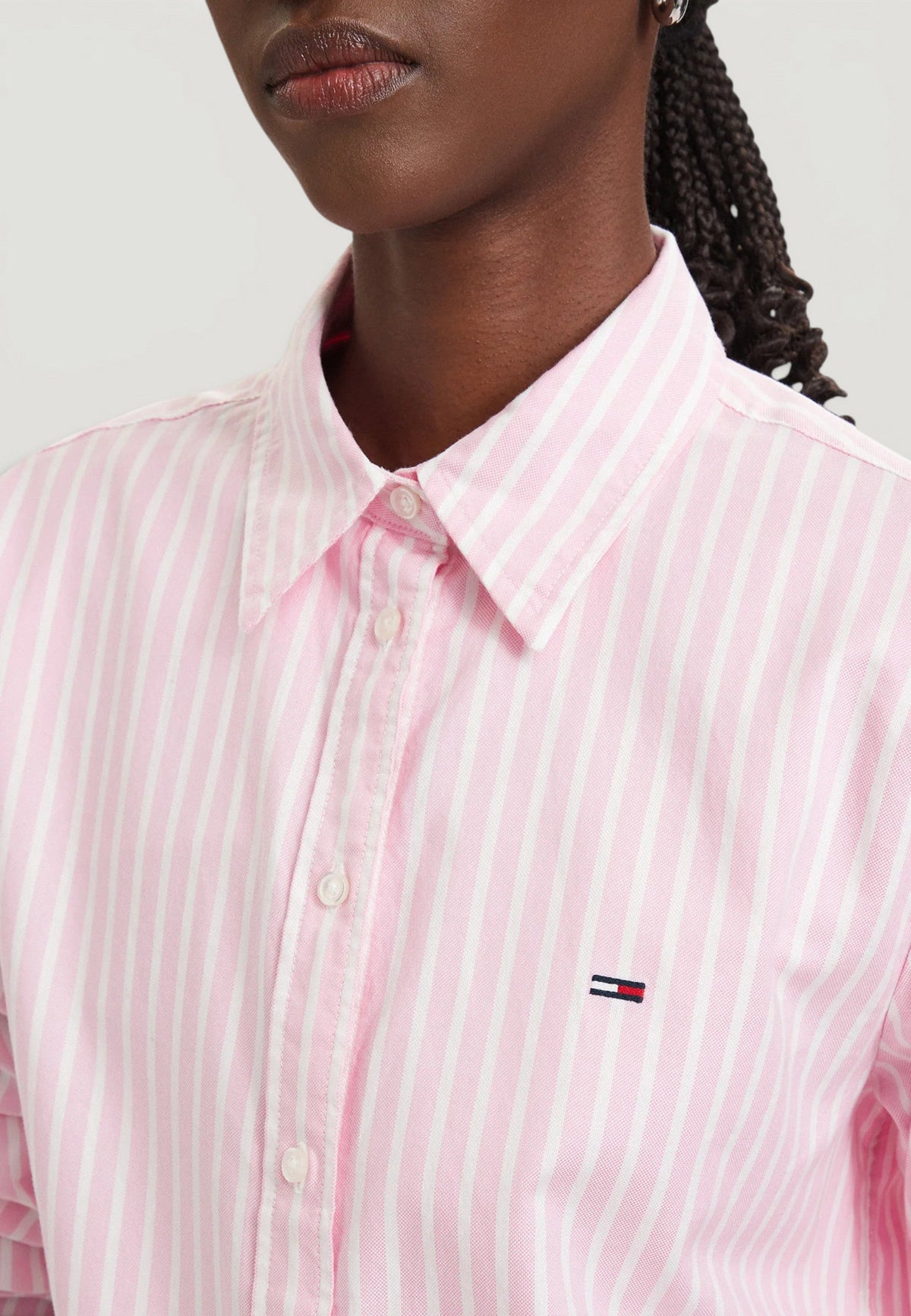 Tommy Hilfiger Gestreept overhemd met lange mouwen – Roze