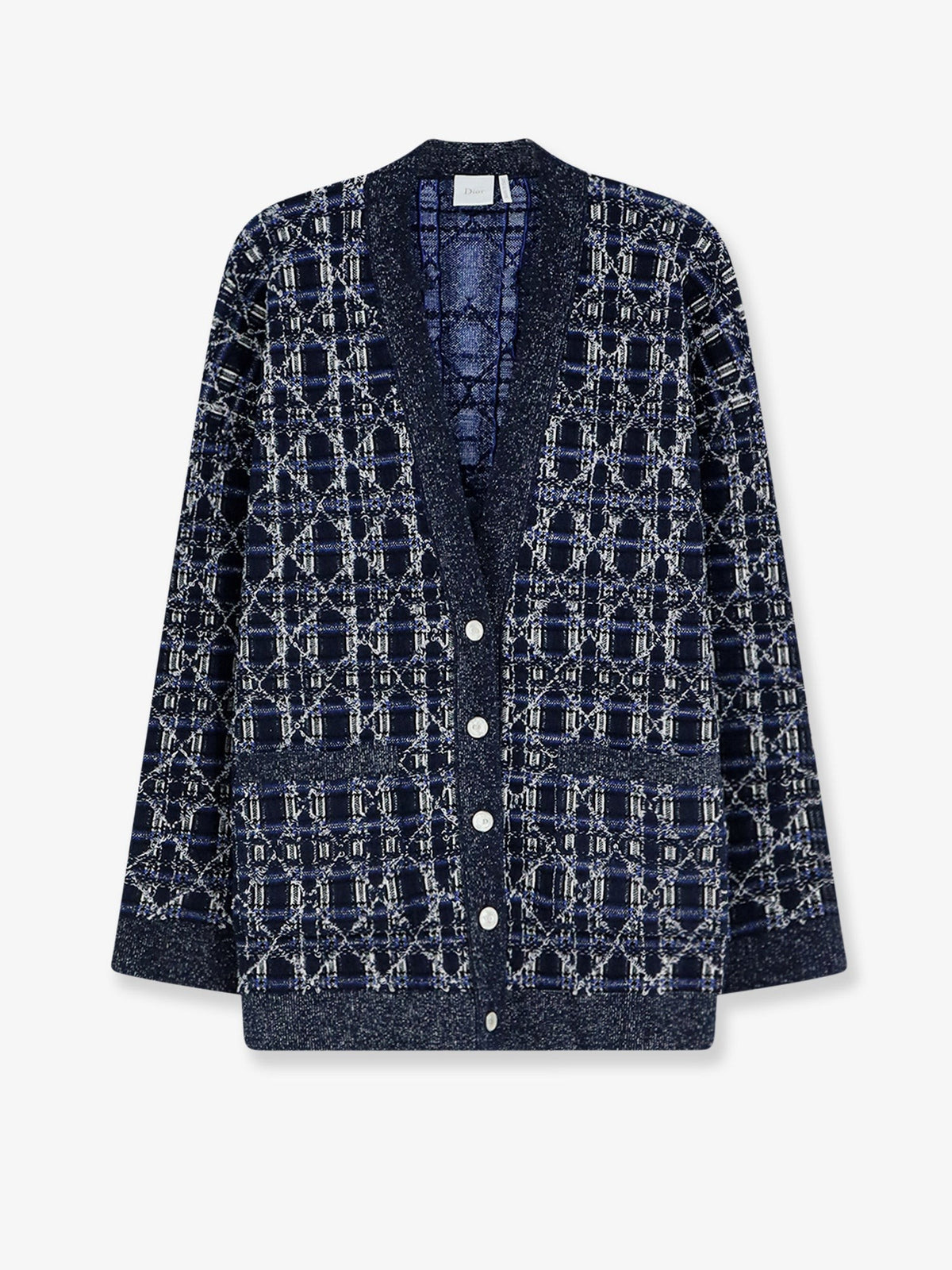 Christian Dior Cannage Oversized Vest – Marineblauw / Wit
