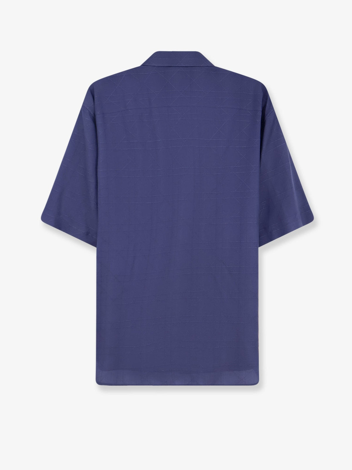 Christian Dior Zijden Cannage Overhemd – Donkerblauw