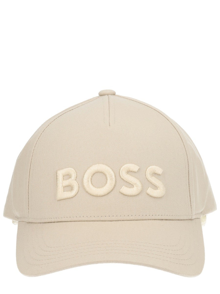 Boss Katoenen Pet met logo – Beige