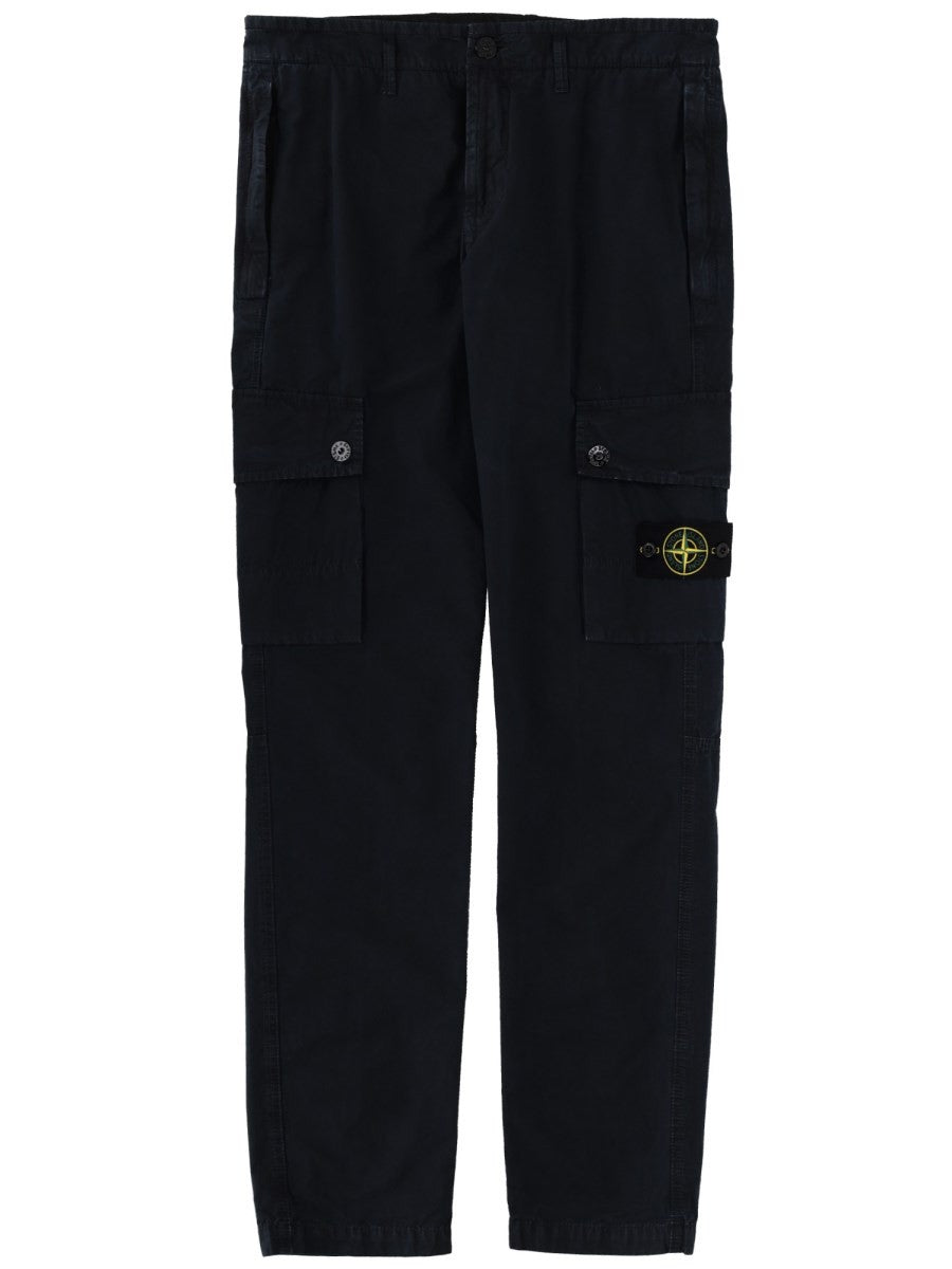 Stone Island Cargobroek met logopatch – Marineblauw