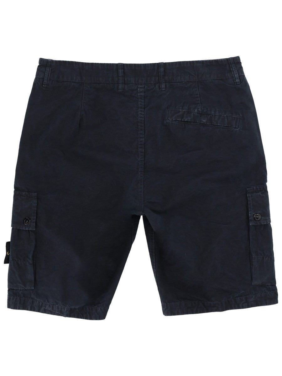 Stone Island Cargoshort met logopatch – Marineblauw